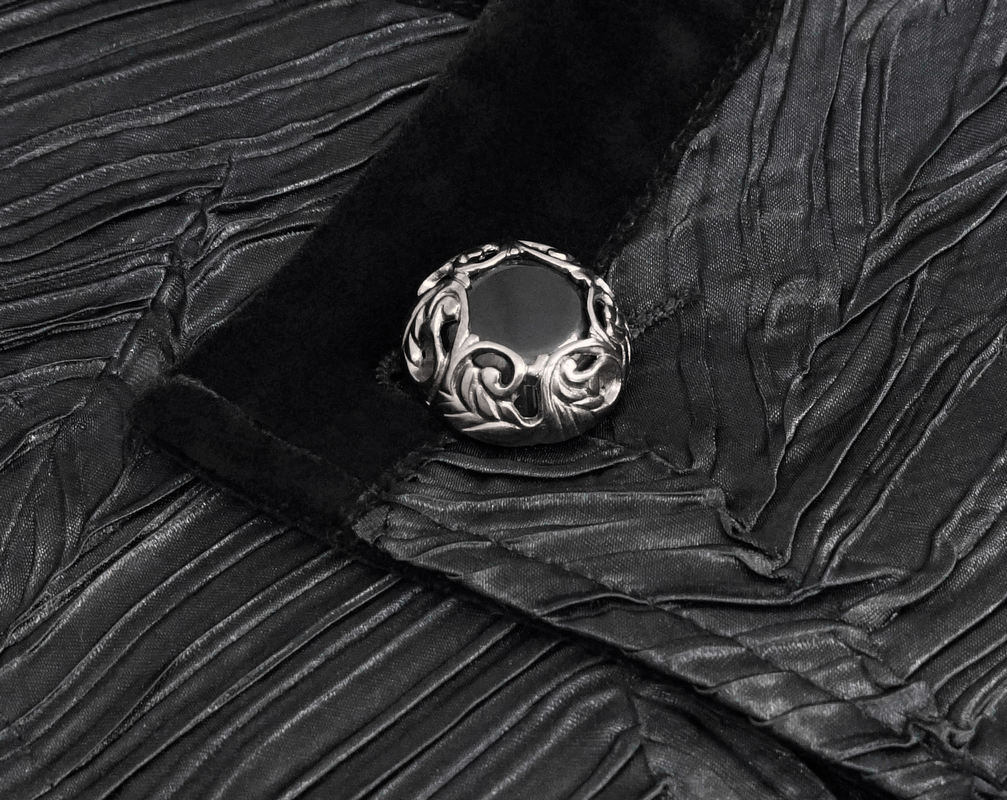 Gothic Black Short Waistcoat For Men / Vintage Male Single Button Waistcoats