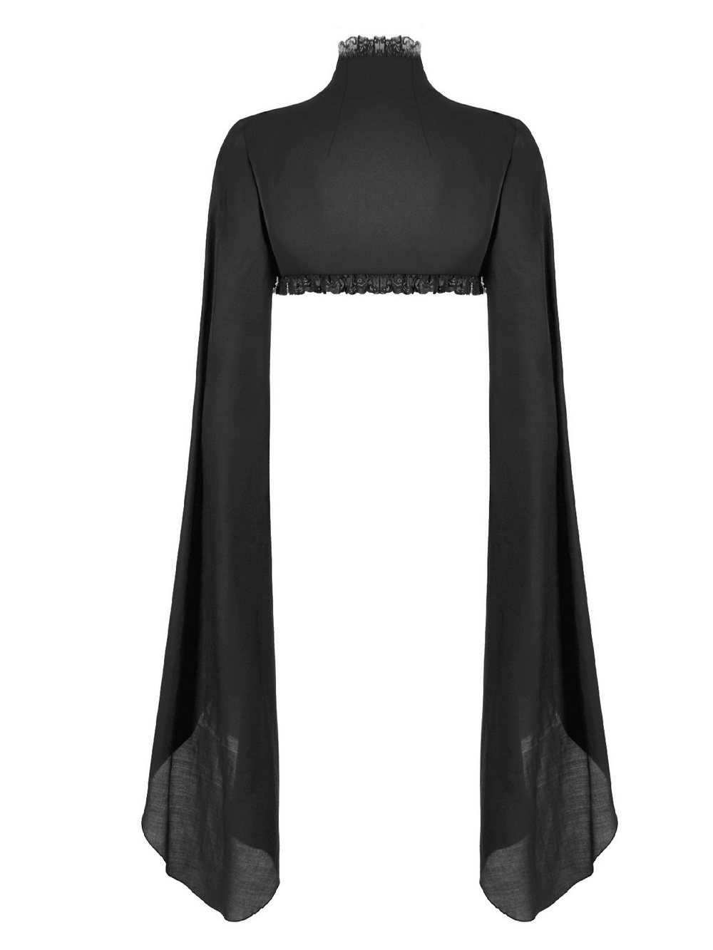 Gothic Black Shrug with Beaded Embroidery and Long Sleeves