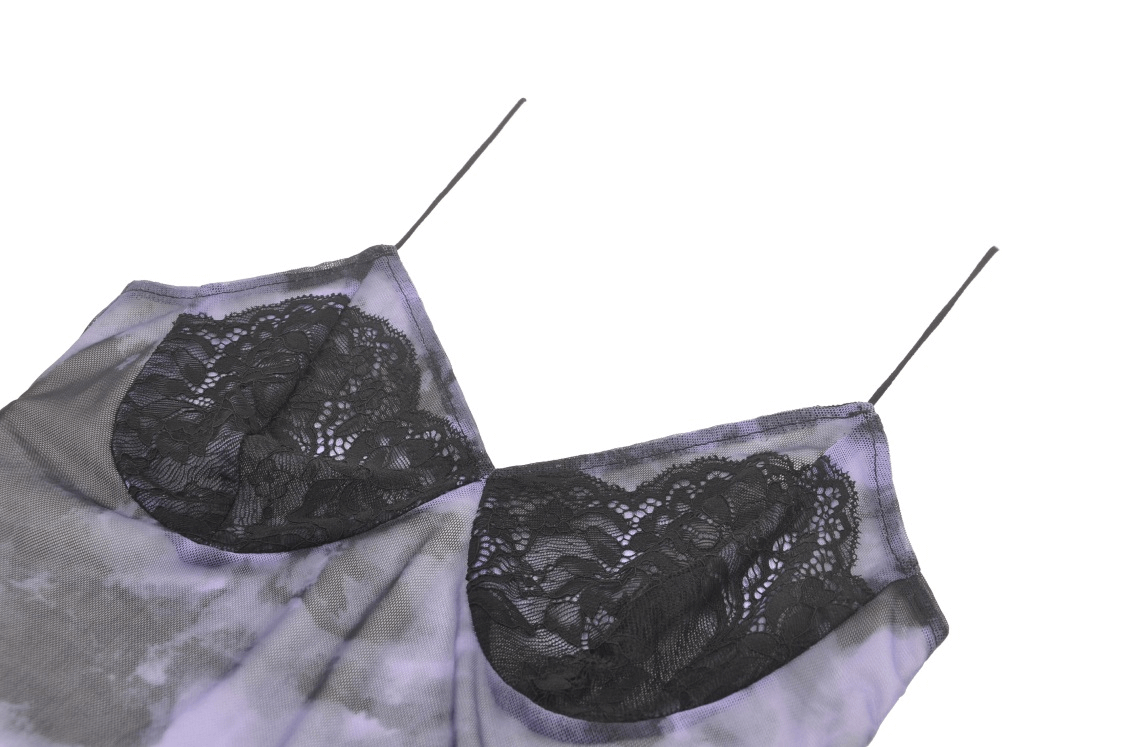 Gothic Black Straps Lace Trim Cami Top for Women