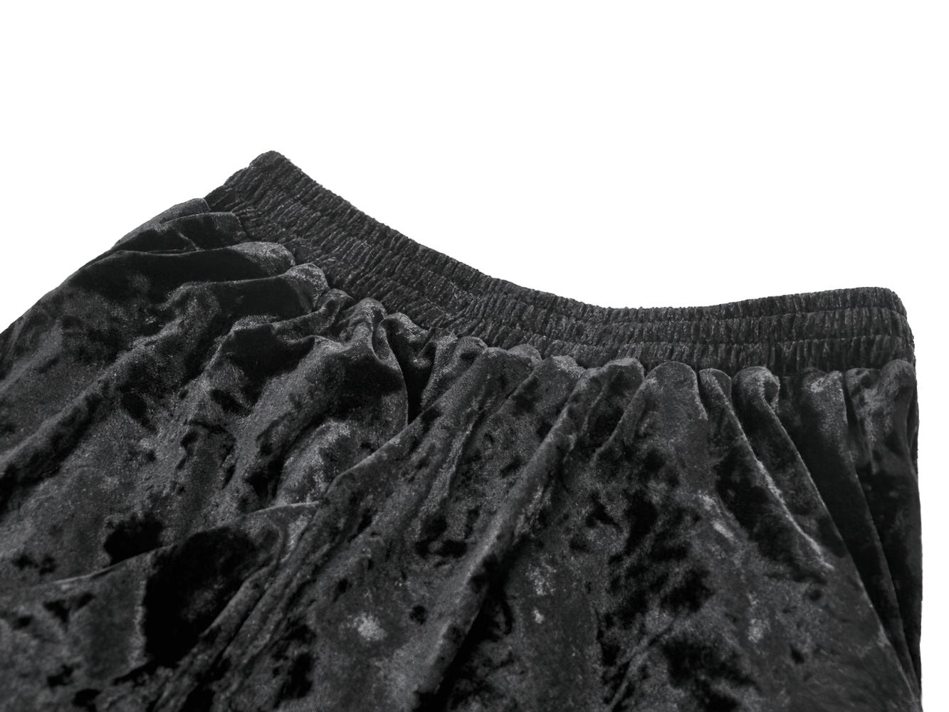 Gothic Black Velvet and Lace Maxi Skirt with Floral Trim