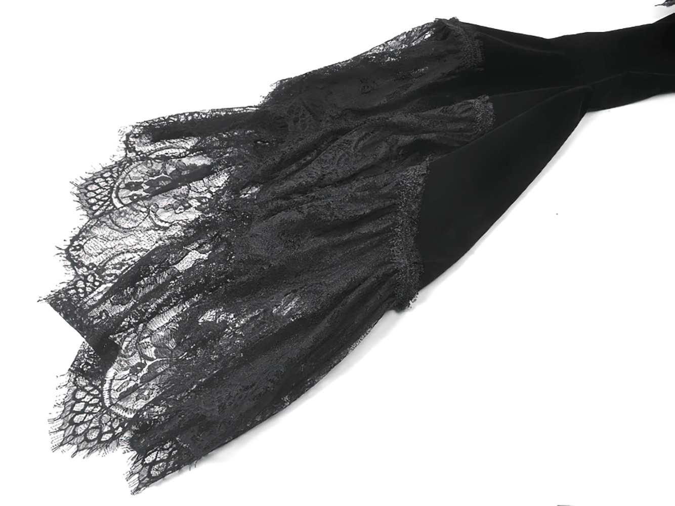 Gothic Black Velvet Shrug with Lace and Feather Trim