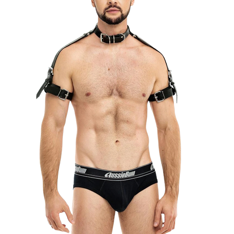 Gothic Body Harness Belt Of Faux Leather For Men / Male Garter Straps / Exotic Accessories