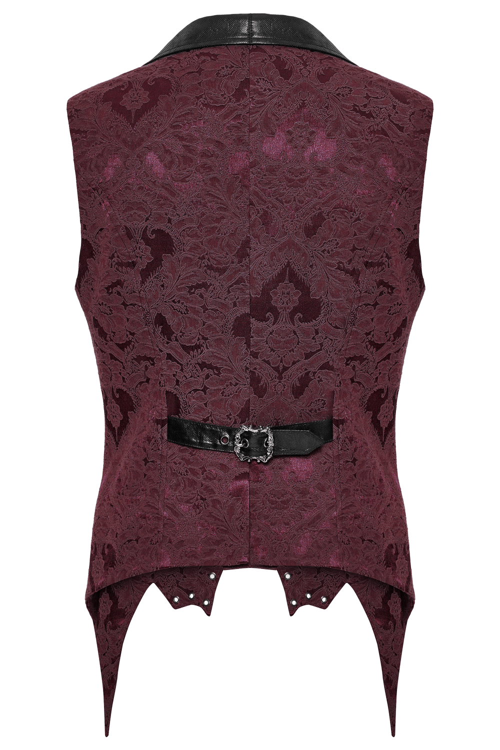 Gothic Brocade Waistcoat with Leather Buckles and Lapel