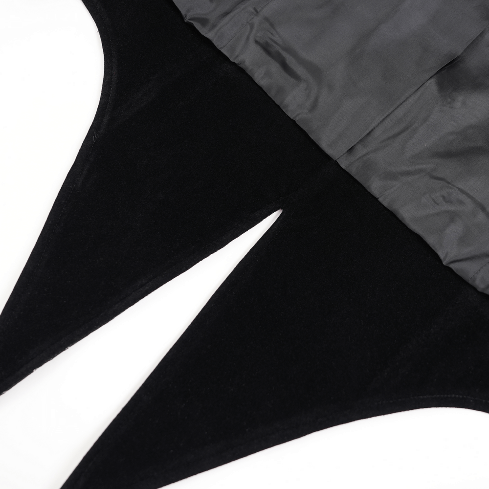 Gothic Brocade Waistcoat with Metal Clasps and High Collar