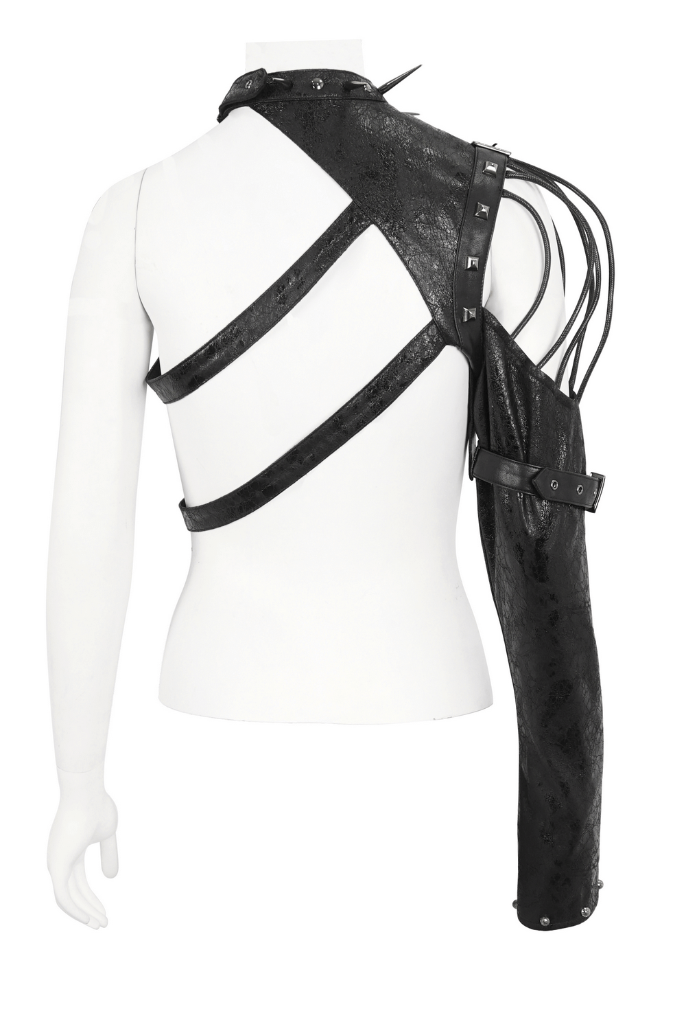 Gothic Buckled One Shoulder Accessory for Bold Outfits