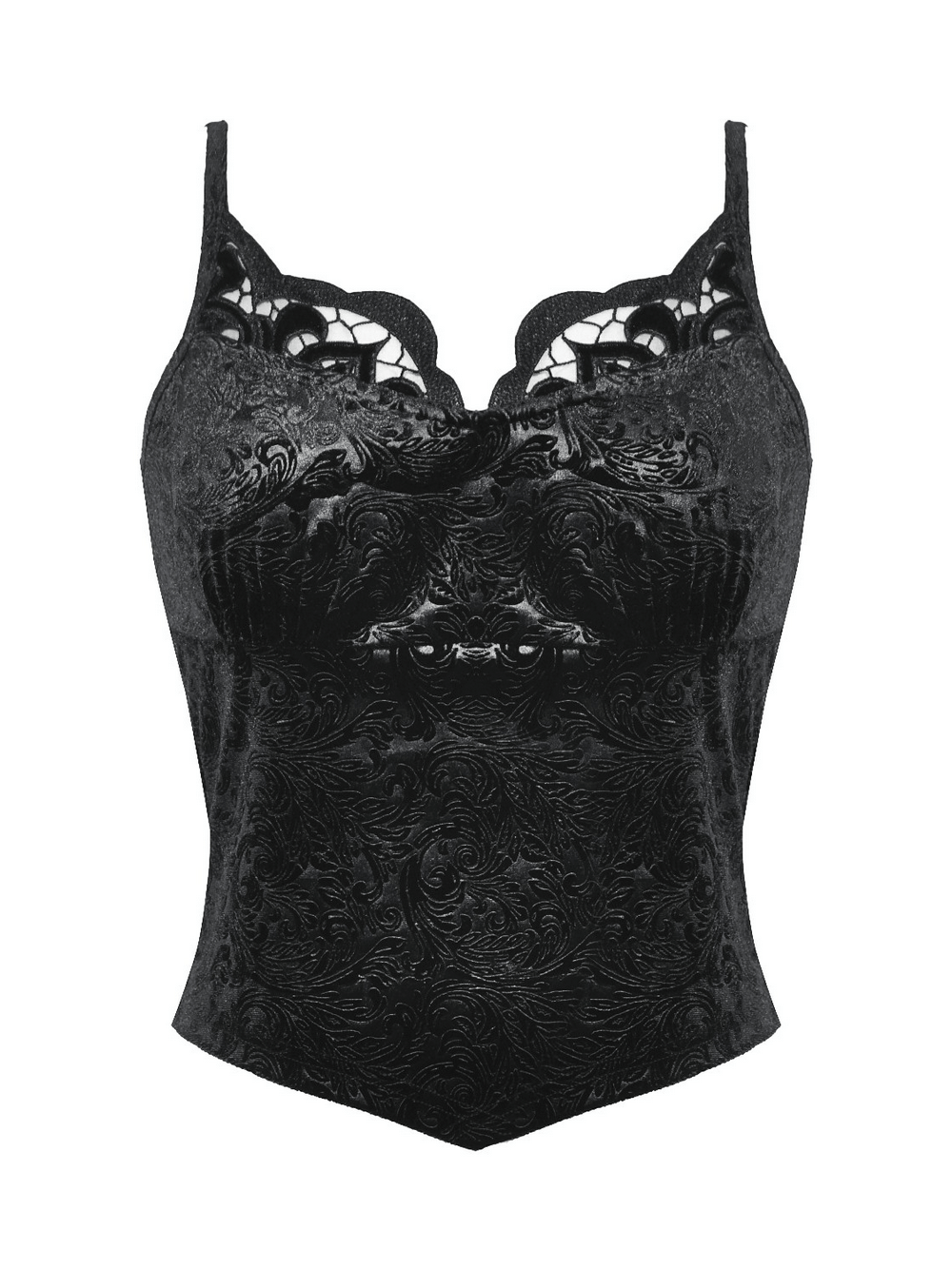 Gothic Cami with Lace Trim and Embossed Pattern