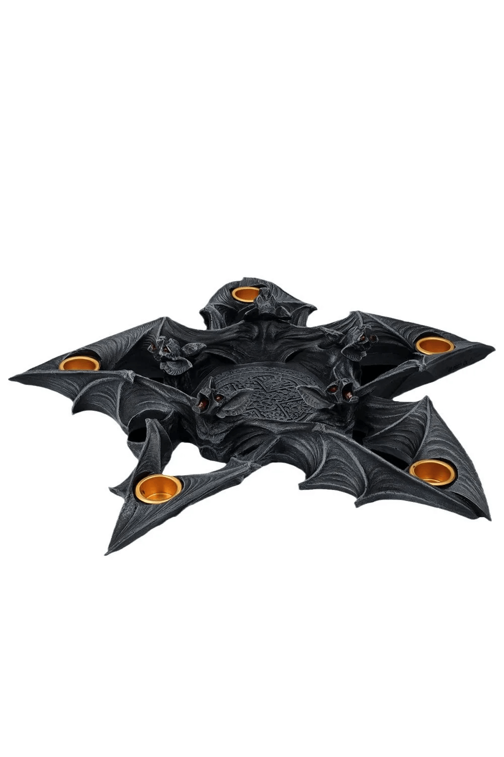 Gothic Candle Holder with Bats for Halloween Decor