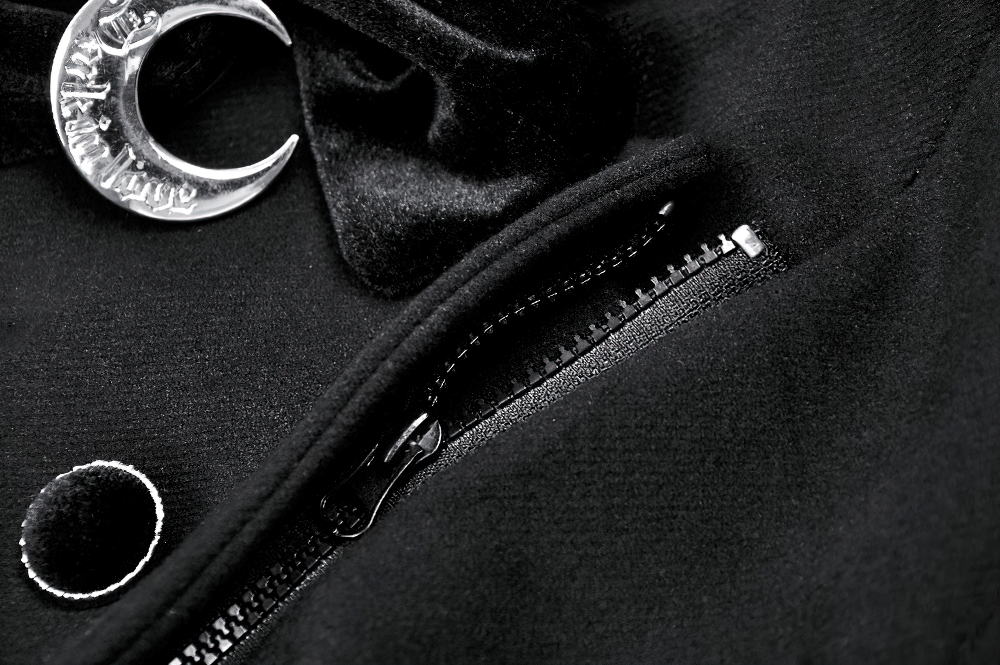 Gothic Cat Ear Hooded Coat with Velvet Red Lining