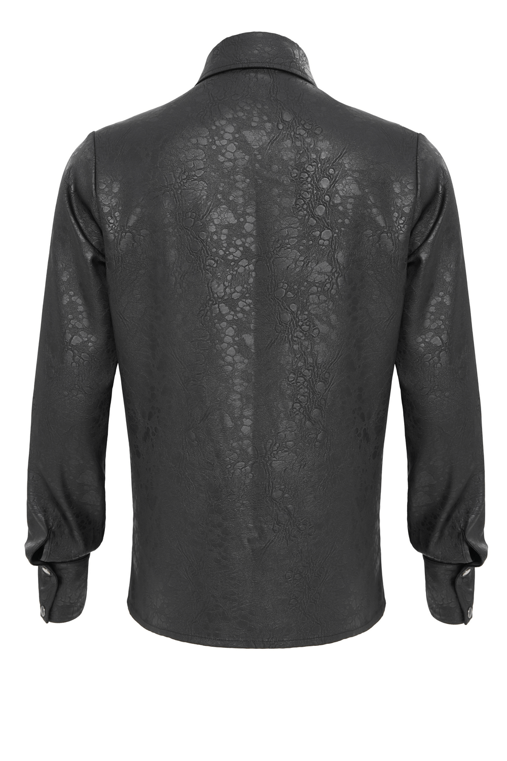 Gothic Chain Shirt with Metal Buckles and Textured Design