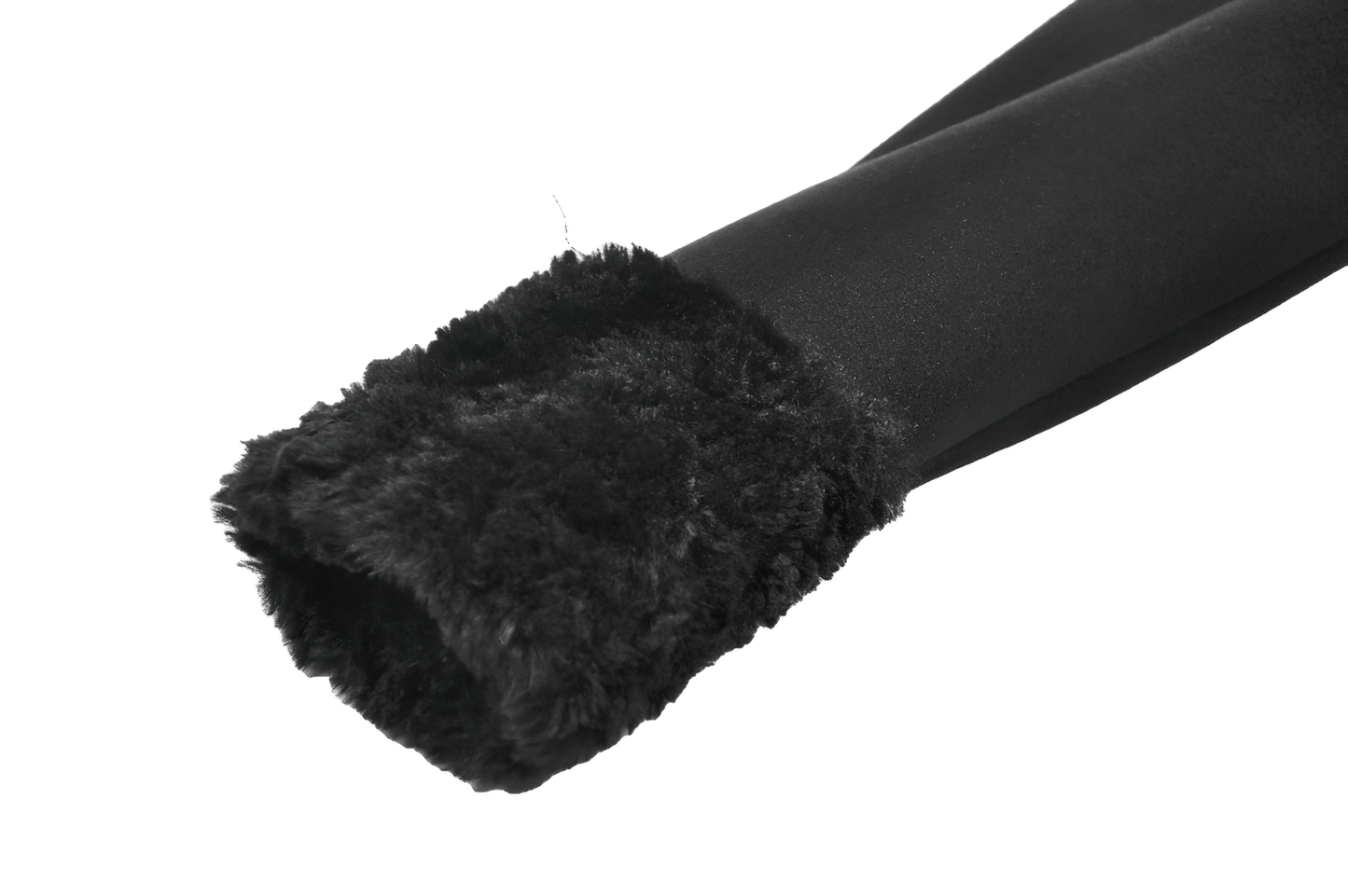 Gothic Coat with Plush Faux Fur Cuffs and Cat Ear Hood