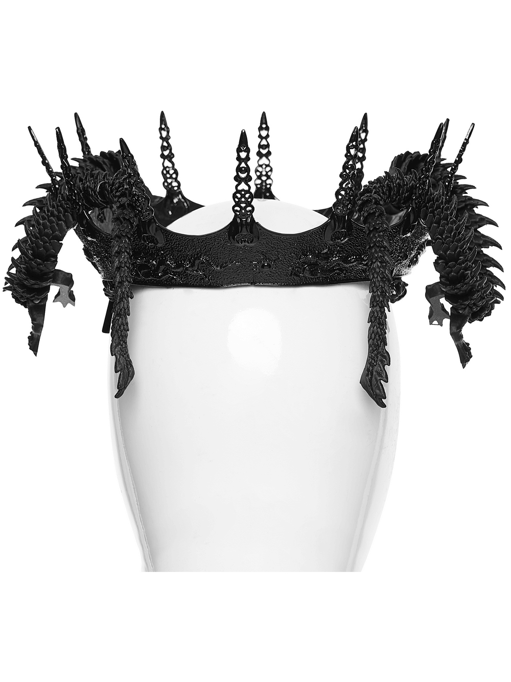 Gothic Coiling Dragon Crown with Crystal Columns
