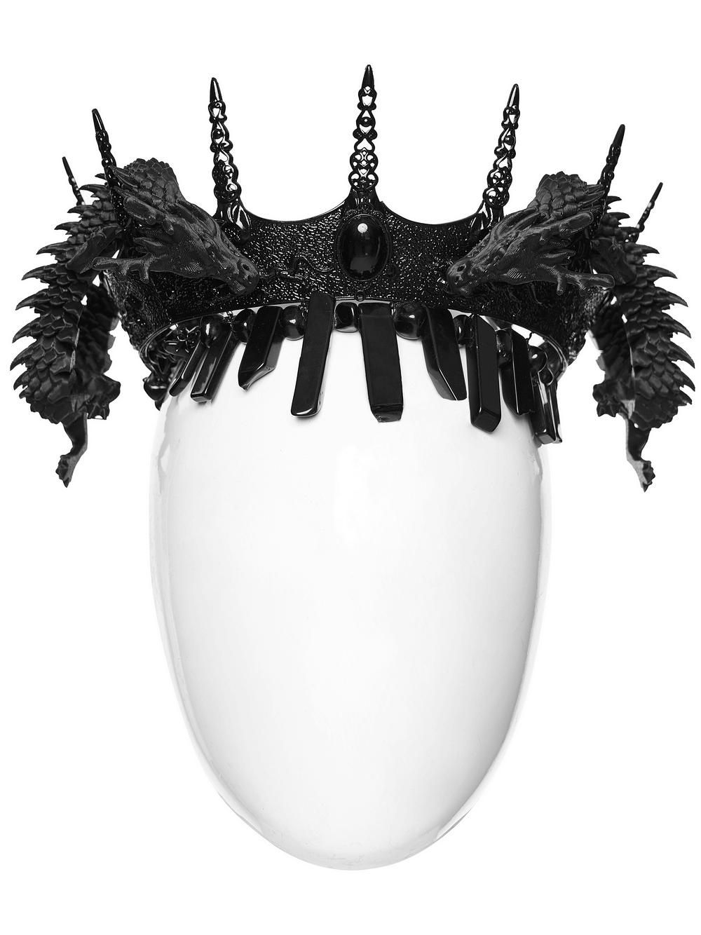 Gothic Coiling Dragon Crown with Crystal Columns