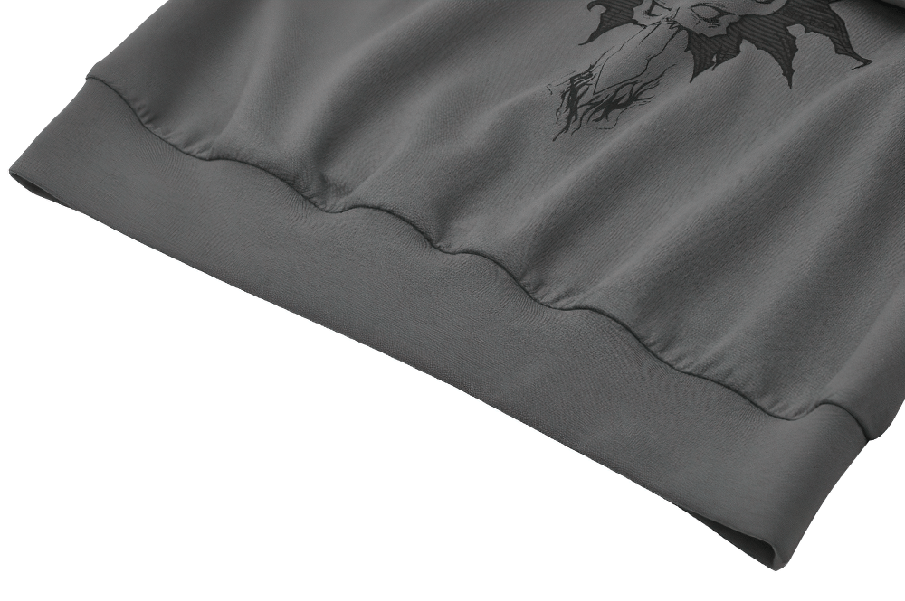 Gothic Collar Bow Sweatshirt with Unique Cat Design