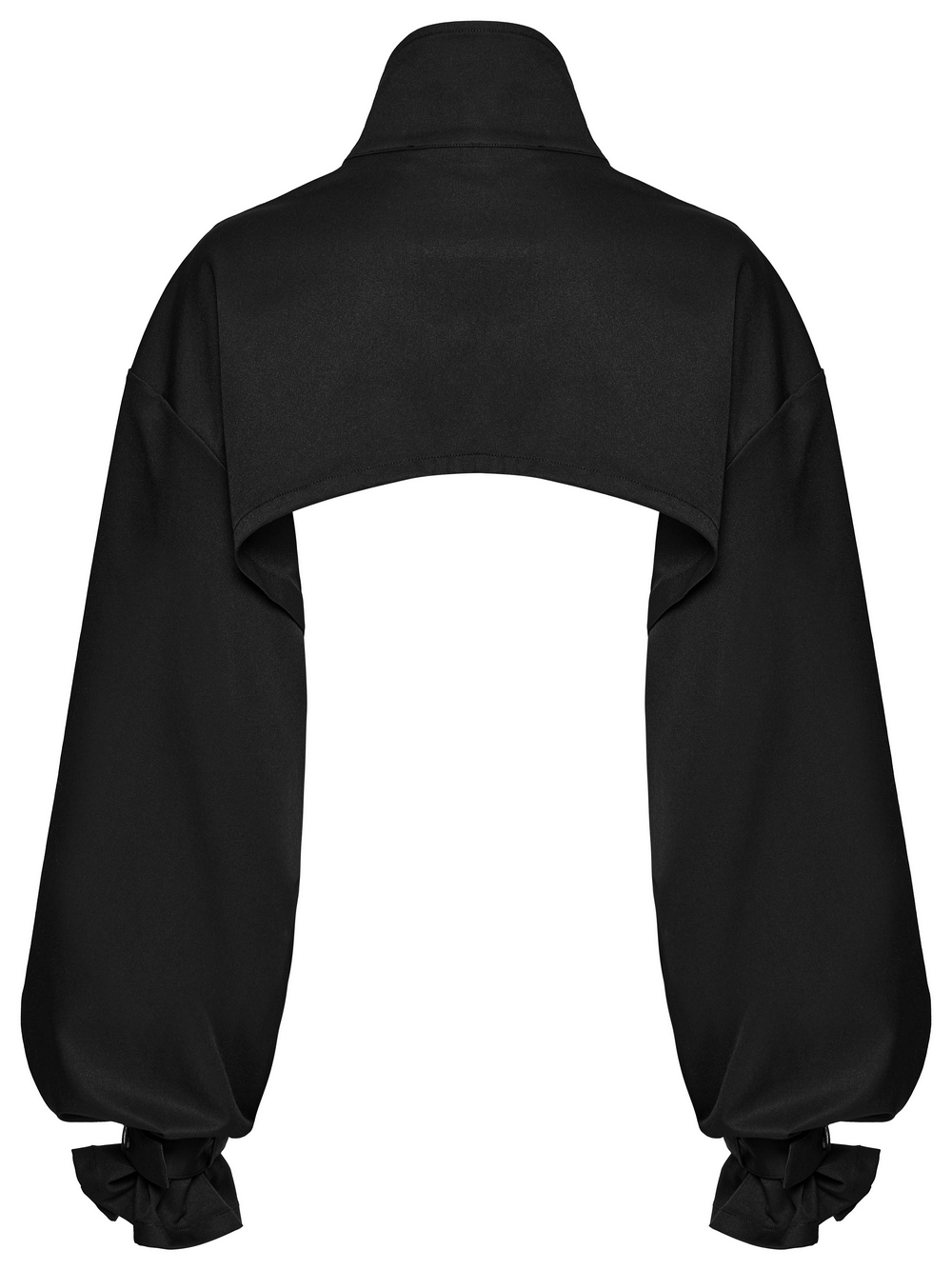 Gothic Cropped Jacket with Metal Loop and Ribbon Details