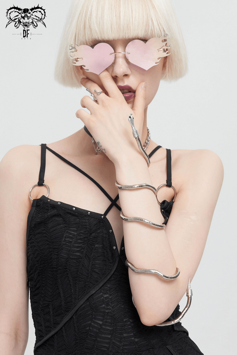 Gothic Curved Snake Necklace / Zinc Alloy Adjustable Bracelets / Vintage Multi-Purpose Jewelry