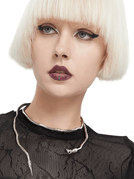 Gothic Curved Snake Necklace / Zinc Alloy Adjustable Bracelets / Vintage Multi-Purpose Jewelry