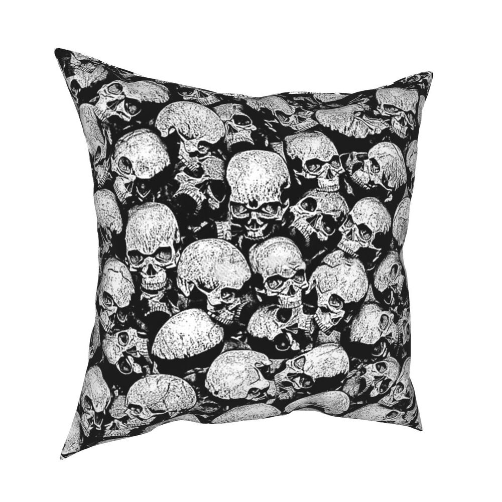 Gothic Decorative Pillowcover with print Skulls / Home Polyester Pillow with Double-sided Printing
