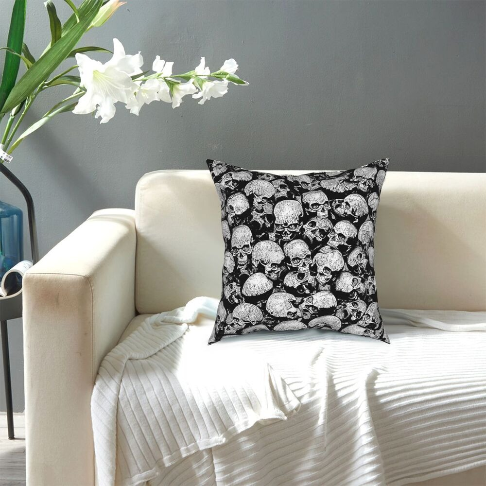 Gothic Decorative Pillowcover with print Skulls / Home Polyester Pillow with Double-sided Printing