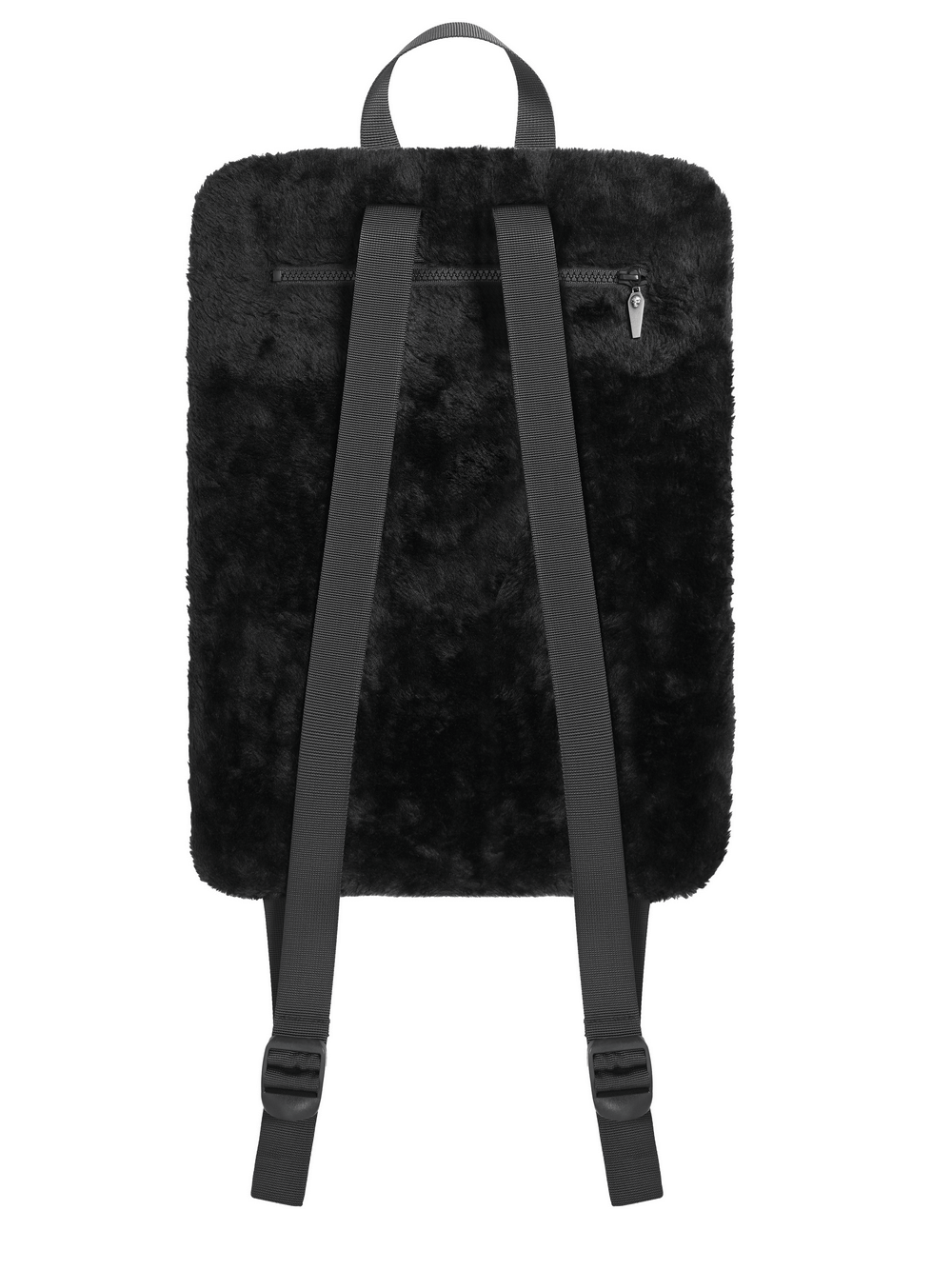 Gothic Demon Skull Backpack with Chains and Fur Trim