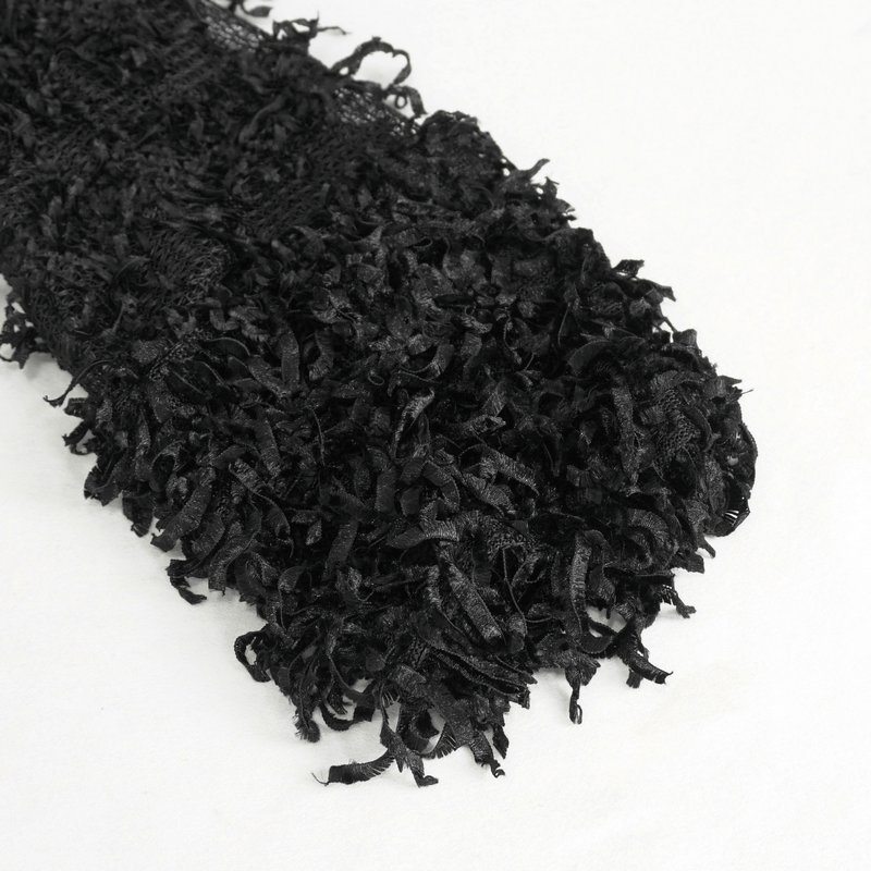 Gothic Distressed Sheer Sweater With Detachable Chain and Hood