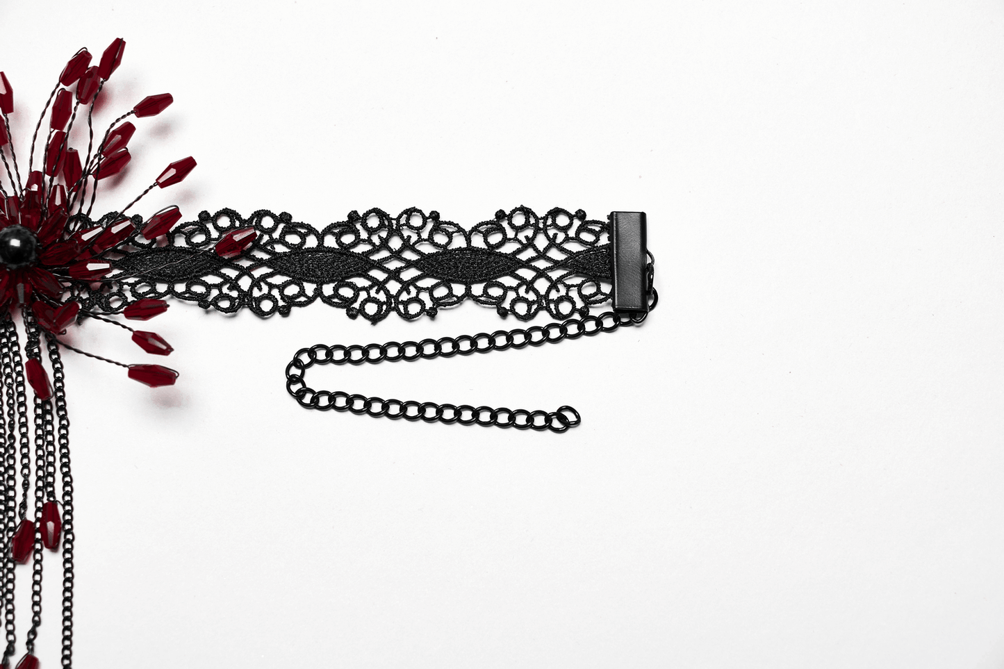 Gothic Edgy Lace Vampire Blood Choker with Flower