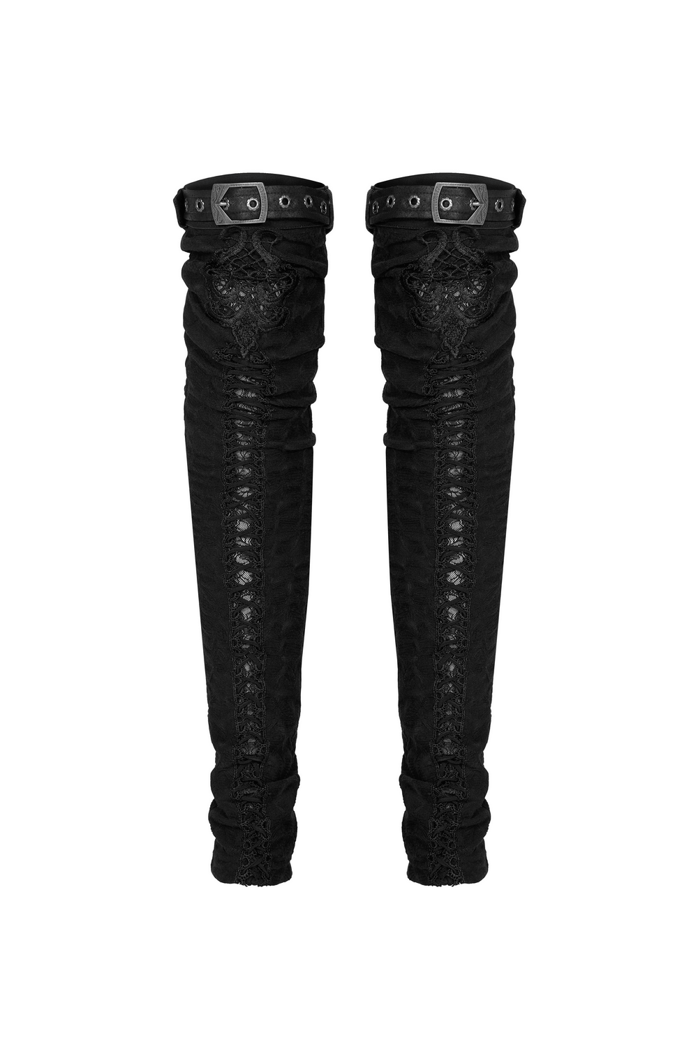Gothic Elastic Knee High Leg Warmers with Mini Belts