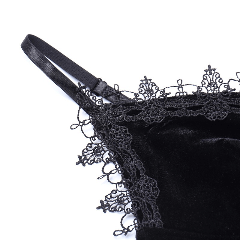 Gothic Elegant Mermaid Women Dress / V-neck Velvet Black Dress