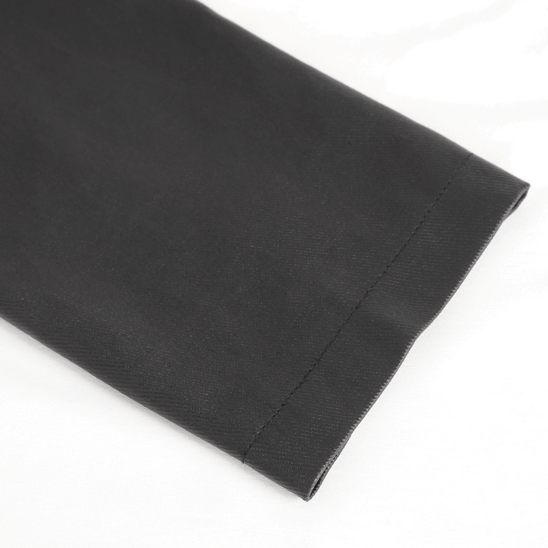 Gothic Fashion Black Irregular Hooded Coat With Eyelets