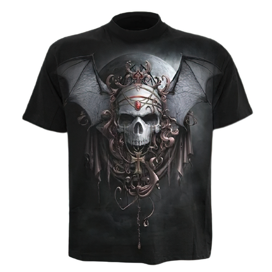 Gothic Fashion T-shirt with 3D Print kazhan Skull / Black T-Shirts Short Sleeve and Round Neck