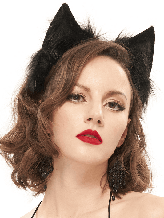 Gothic Faux Fur Cat Eears Headdress / Sexy Head Accessories for Women