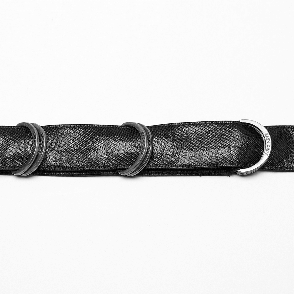 Gothic Faux Leather Corset with Straps and Metal Accents