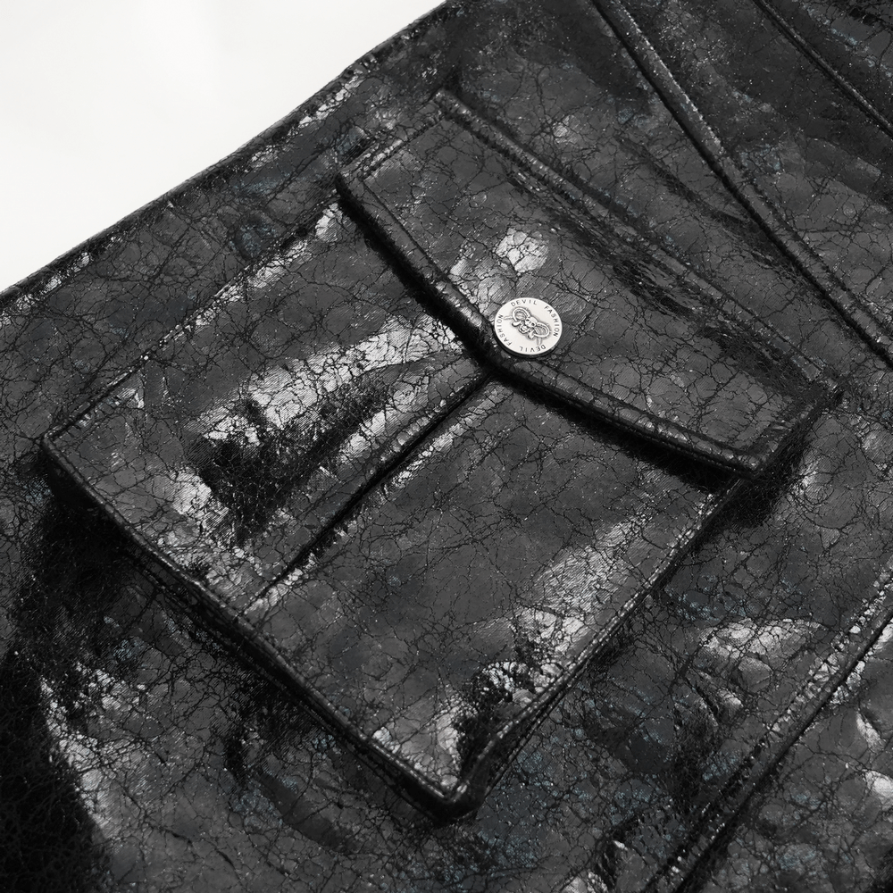 Gothic Faux Leather Skirt with Straps and Buckles