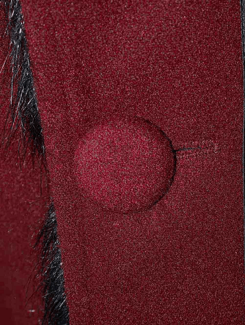 Gothic Female Long Coat with Removable Fur Collar / Thick Alternative Clothing for Women