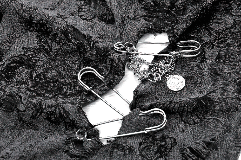 Gothic Floral Butterfly Sleeveless Top with Chains and Pins