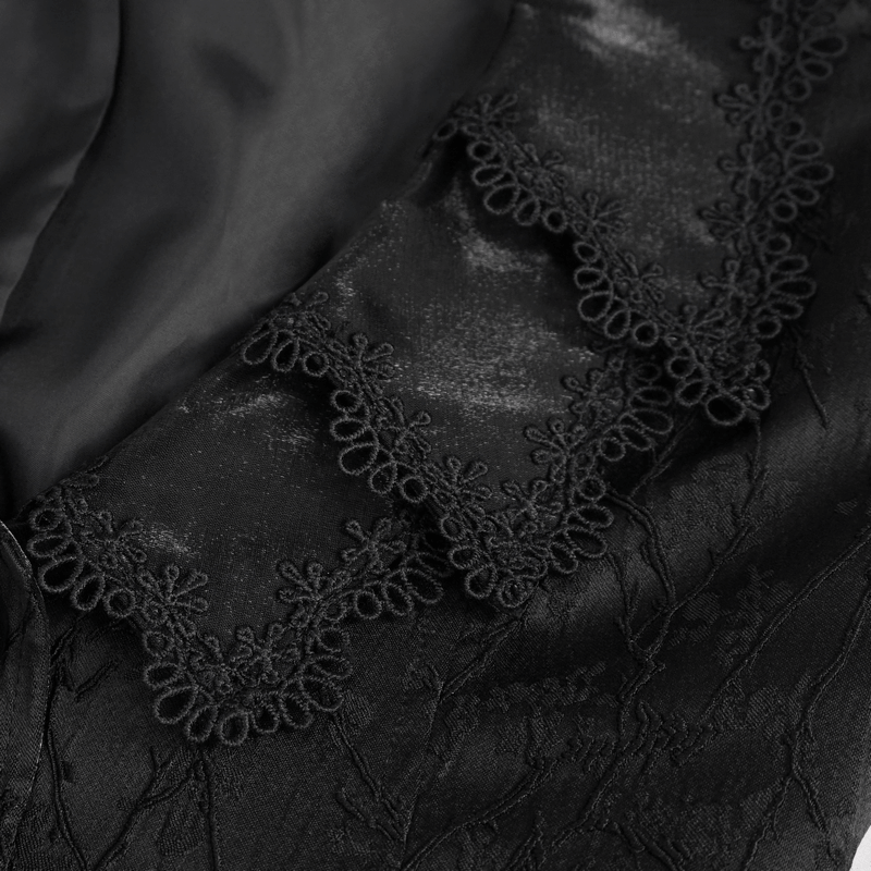 Gothic Floral Embroidered Waiscoat with Buttons / Vintage Women's Clothing with Lacing on Back