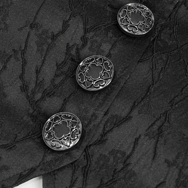 Gothic Floral Embroidered Waiscoat with Buttons / Vintage Women's Clothing with Lacing on Back