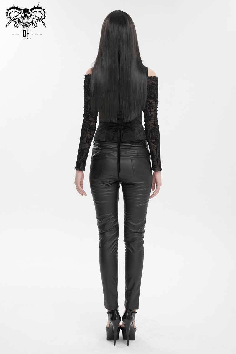 Gothic Floral Embroidered Waiscoat with Buttons / Vintage Women's Clothing with Lacing on Back