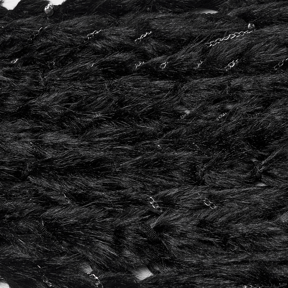 Gothic Fox Mask Hood with Braided Plush and Rivets