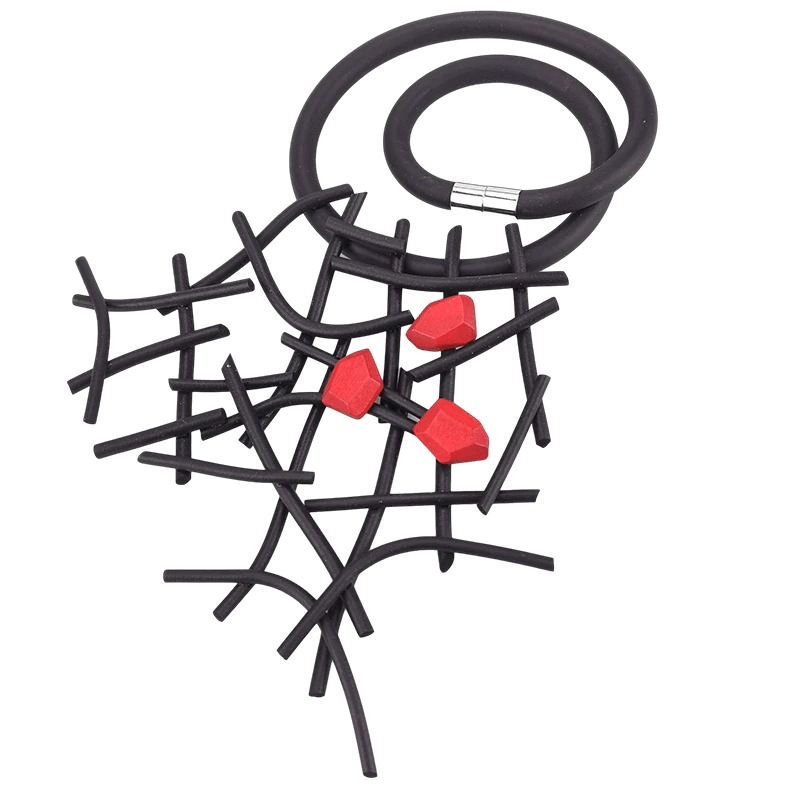 Gothic Handmade Rubber Wooden Necklace / Designer Luxury Necklaces for Women