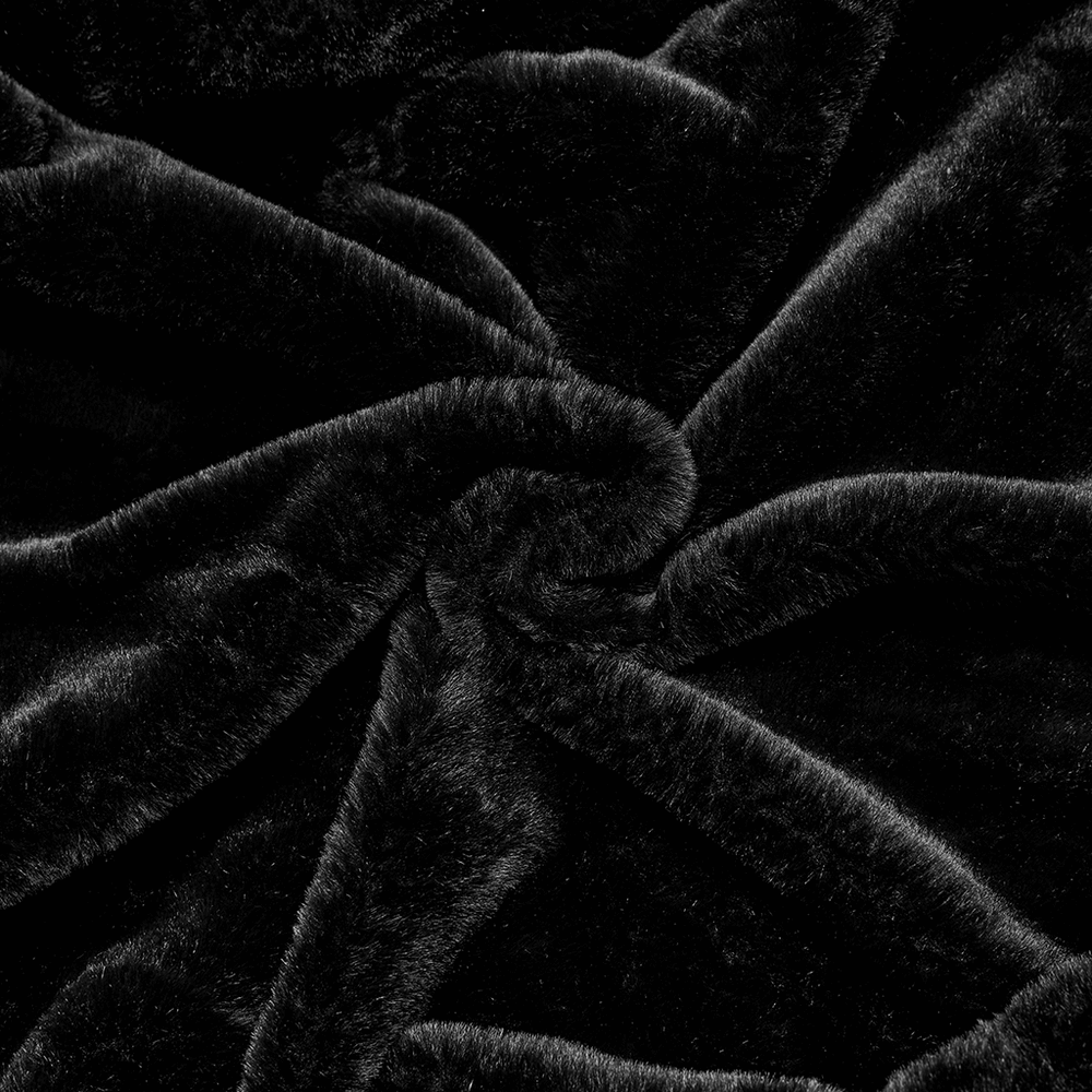 Gothic Hooded Cloak with Faux Fur Trim for Women