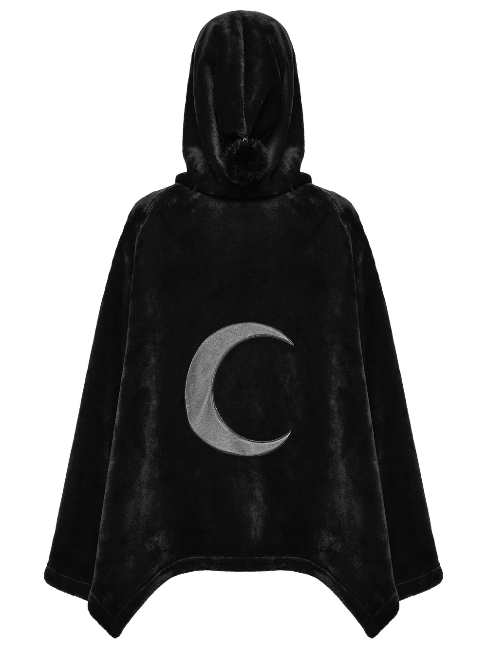 Gothic Hooded Velvet Cape with Crescent Moon Design