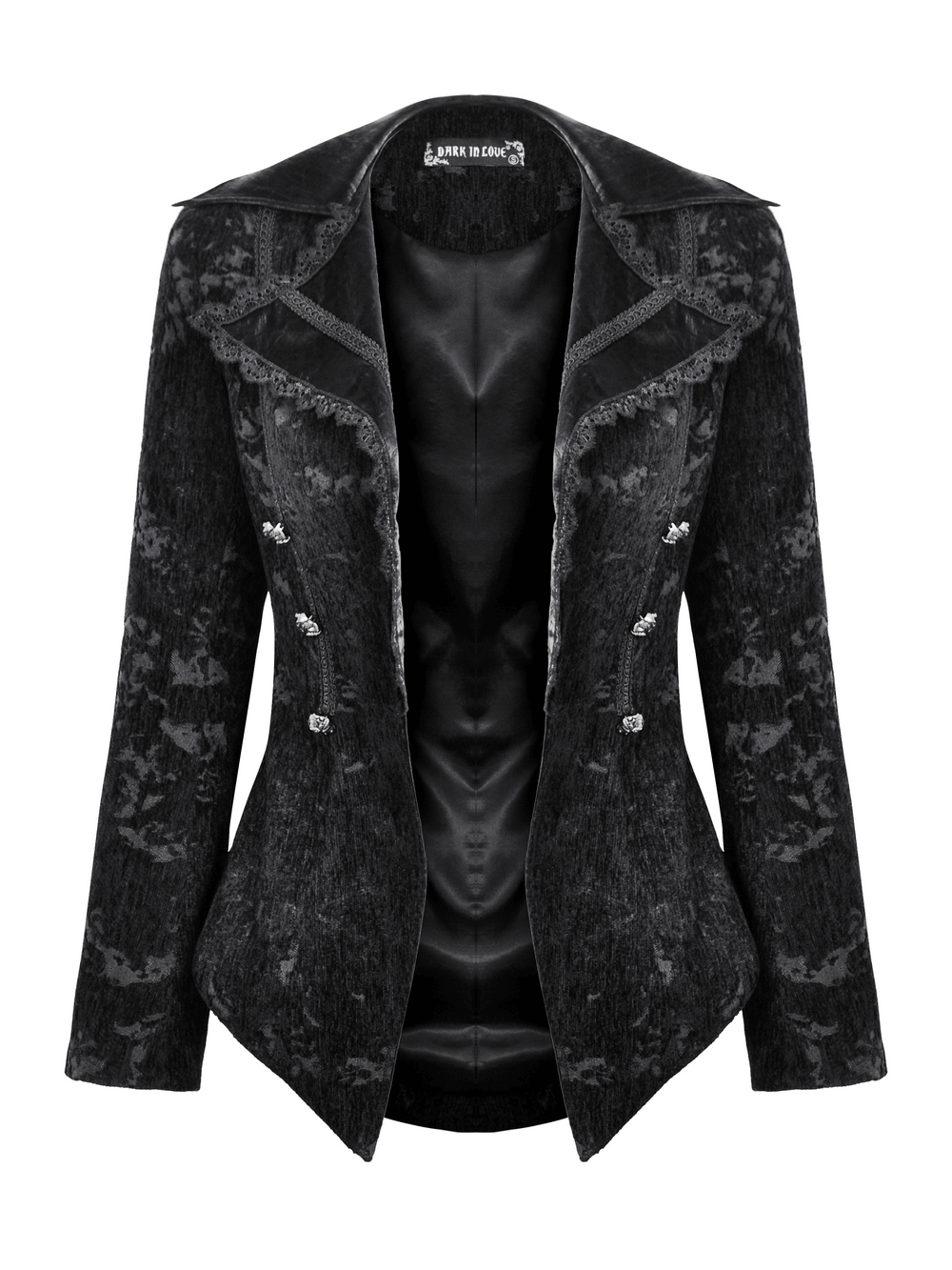Gothic Jacket with Lace Details and Statement Buttons