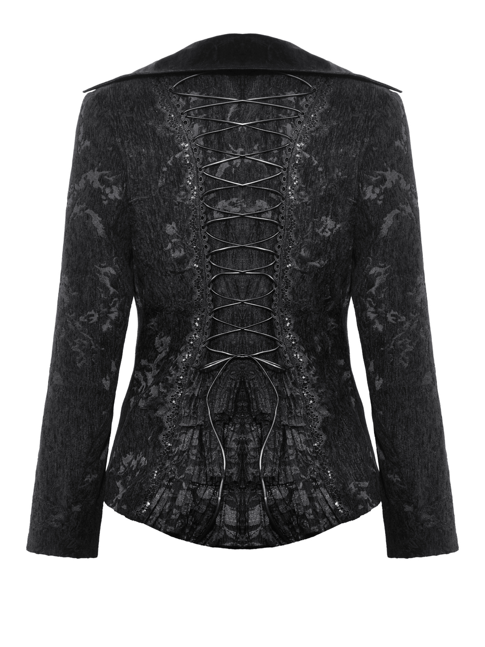 Gothic Jacket with Lace Details and Statement Buttons