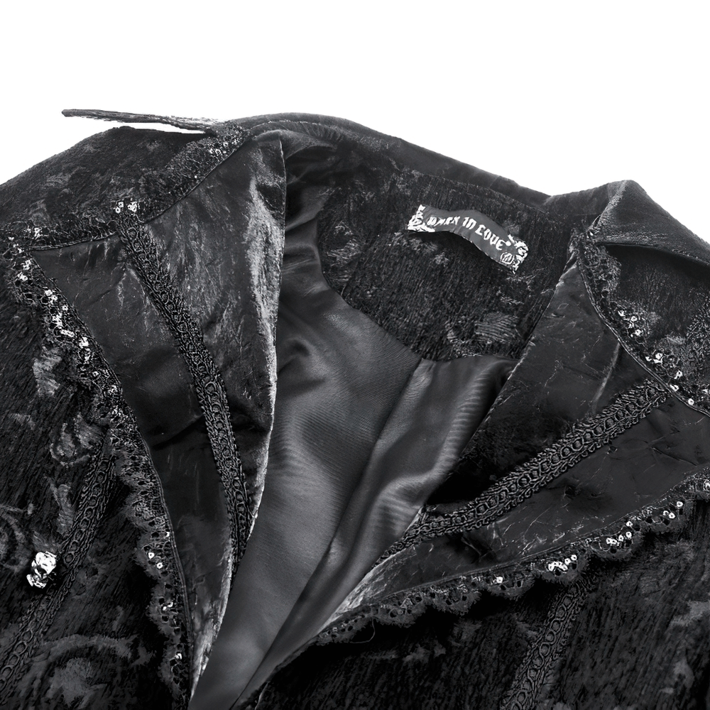 Gothic Jacket with Lace Details and Statement Buttons