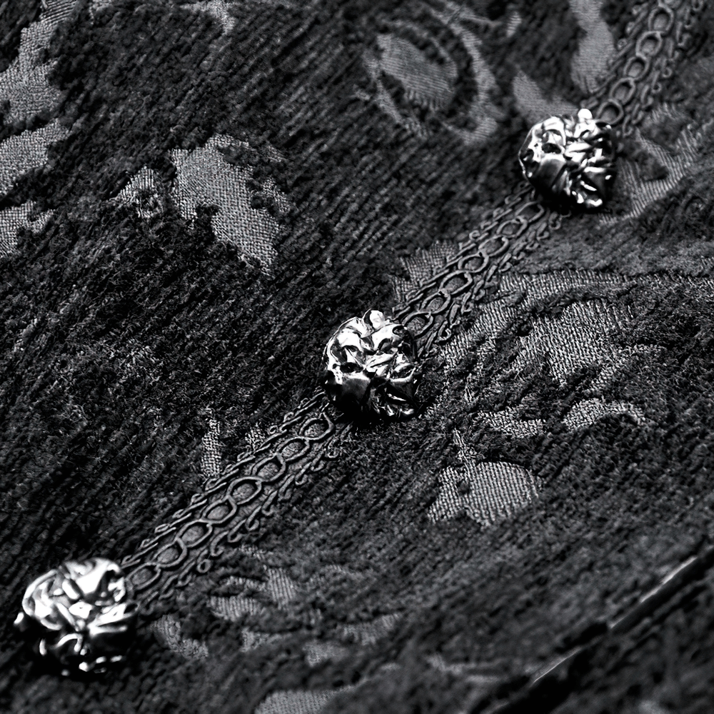 Gothic Jacket with Lace Details and Statement Buttons