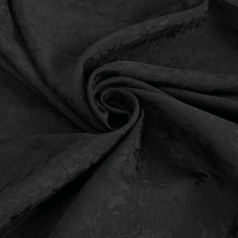 Gothic Jacquard Black Shirt with Lace Ruffles / Male Long Lantern Sleeves Shirt