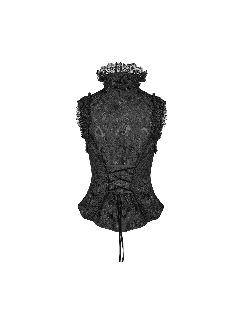 Gothic Jacquard High Collar Waistcoat with Zipper