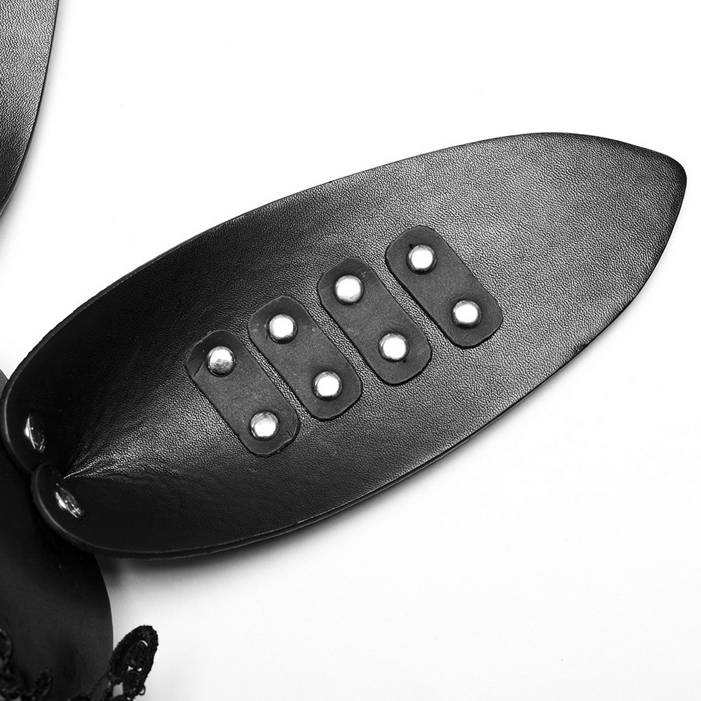 Gothic Lace And Leather Bunny Mask with 3D Ears