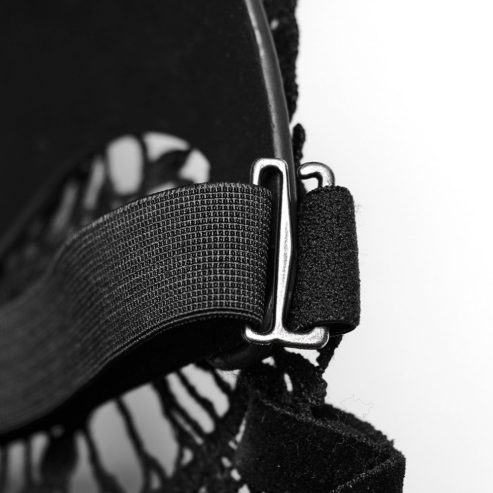 Gothic Lace And Leather Bunny Mask with 3D Ears