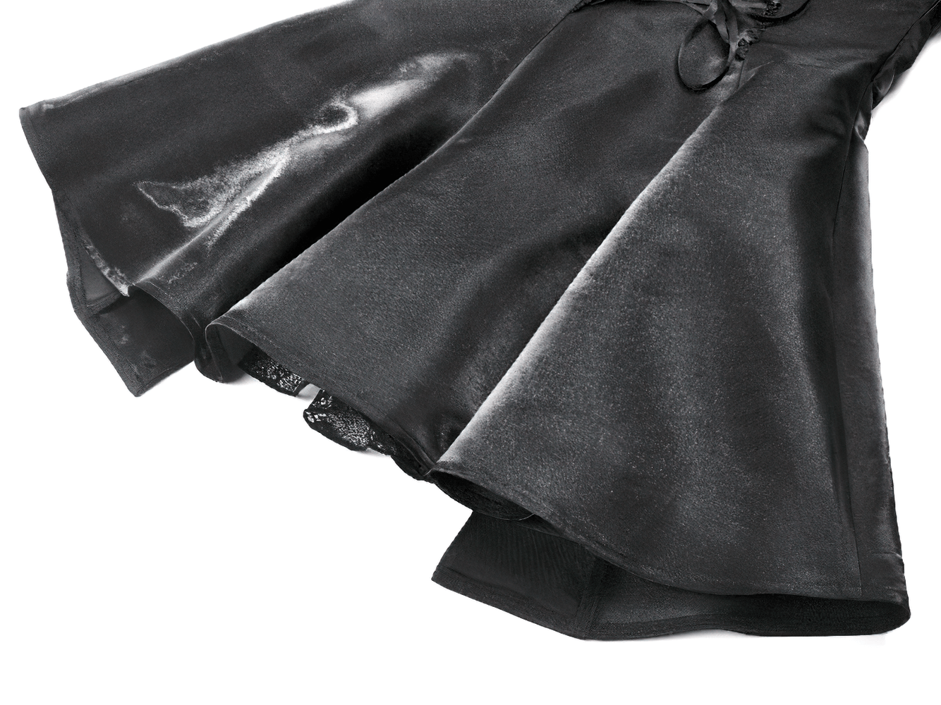 Gothic Lace and Satin Corset Mini Dress with Ruffle Details